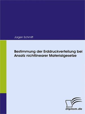 cover image of Bestimmung der Erddruckverteilung bei Ansatz nichtlinearer Materialgesetze